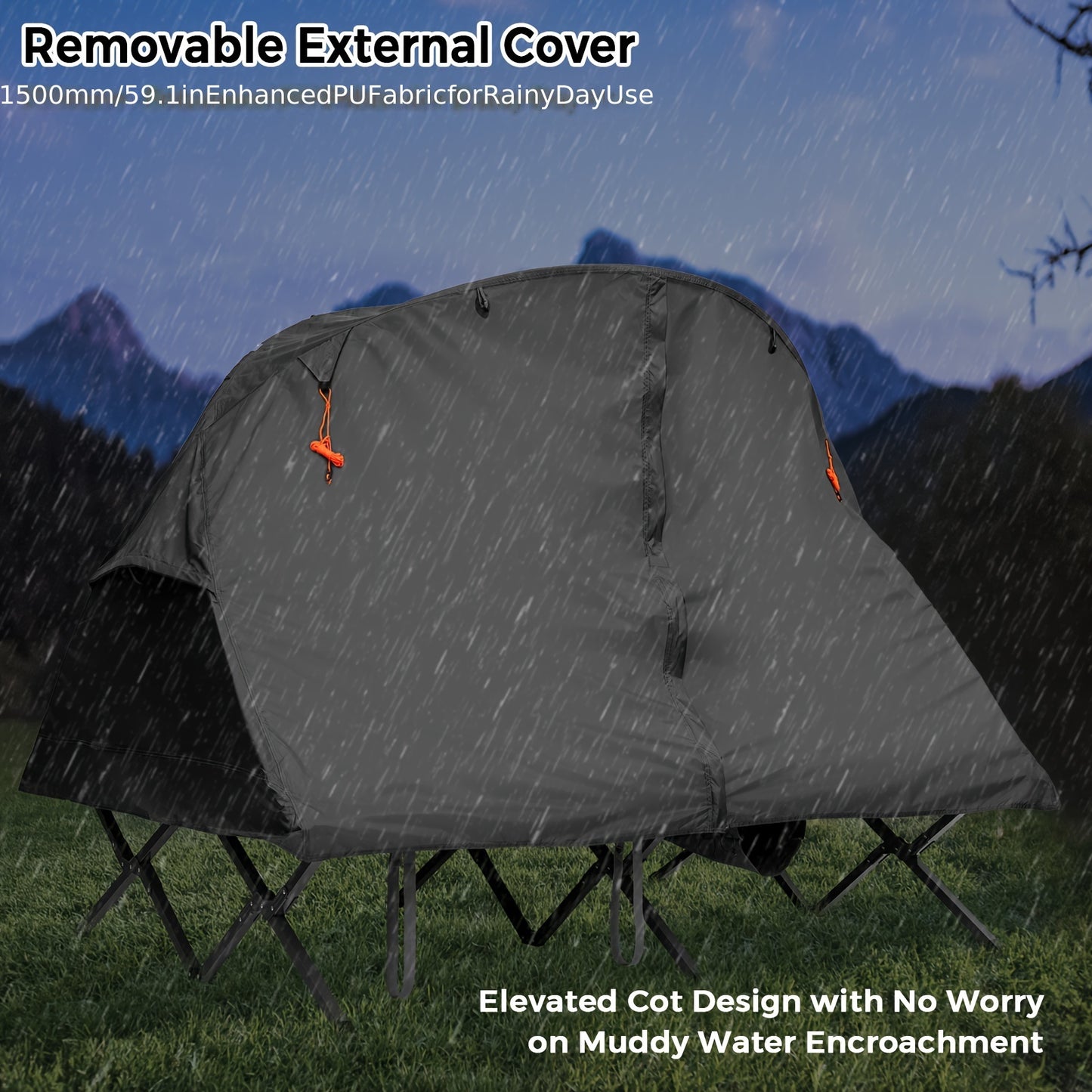 2-Person Outdoor Camping Elevated Tent W/ External Cover Read More