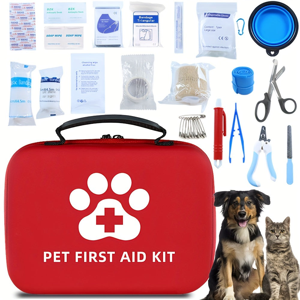 91-Piece Pet First Aid Kit Like Dogs and Cats: Emergency