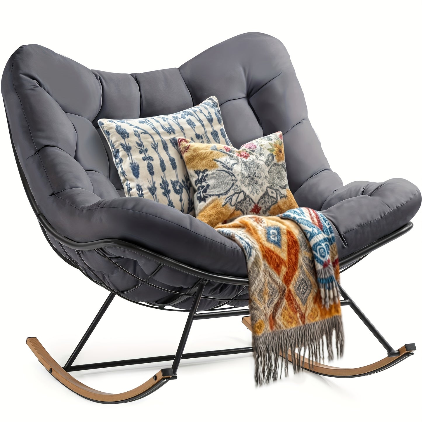 Oversized Rocking Papasan Chair with Cushion Buy 2 a His & Hers set