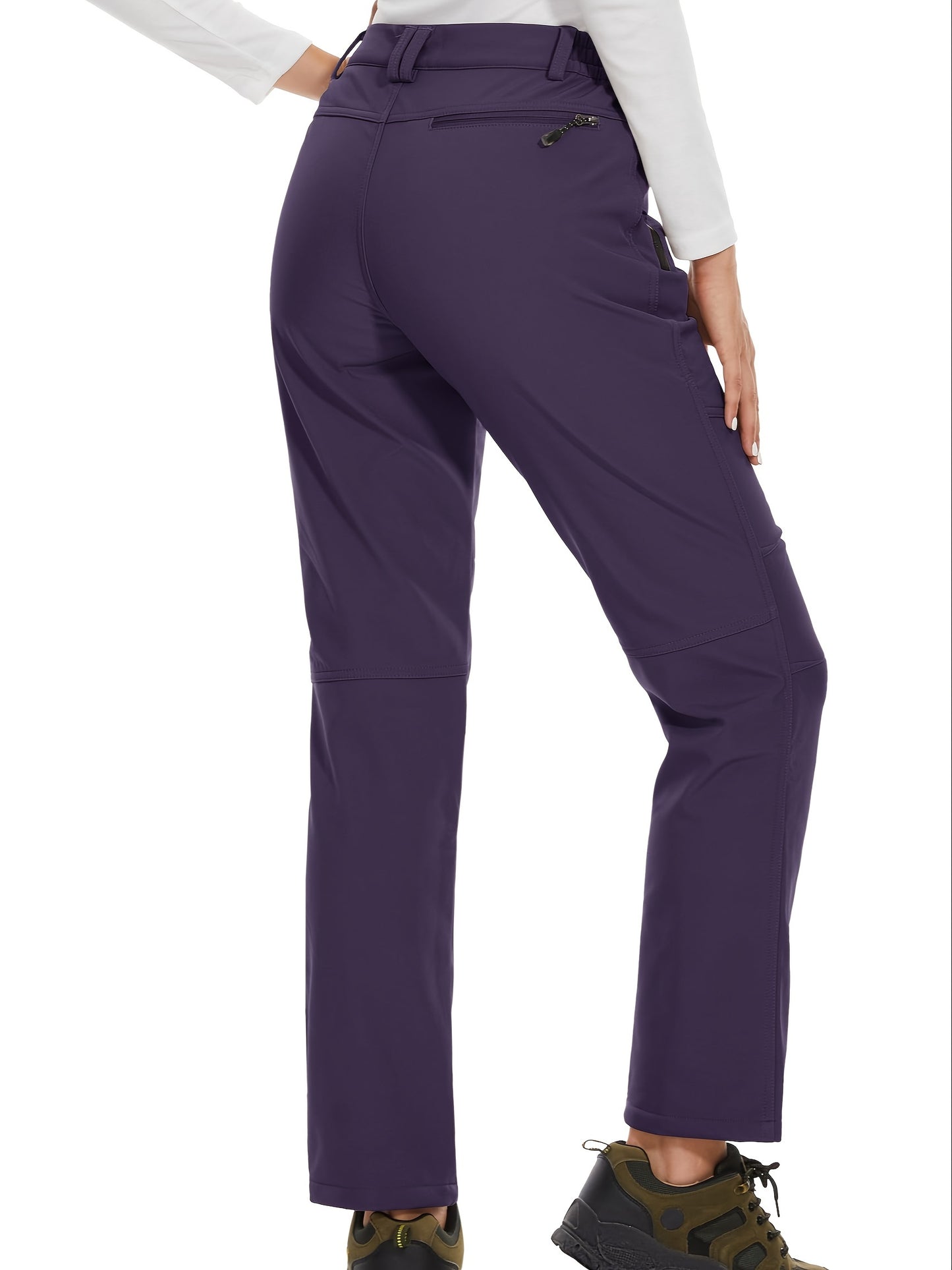 Women's Fleece Lined Insulated Softshell Pants - Deep Purple