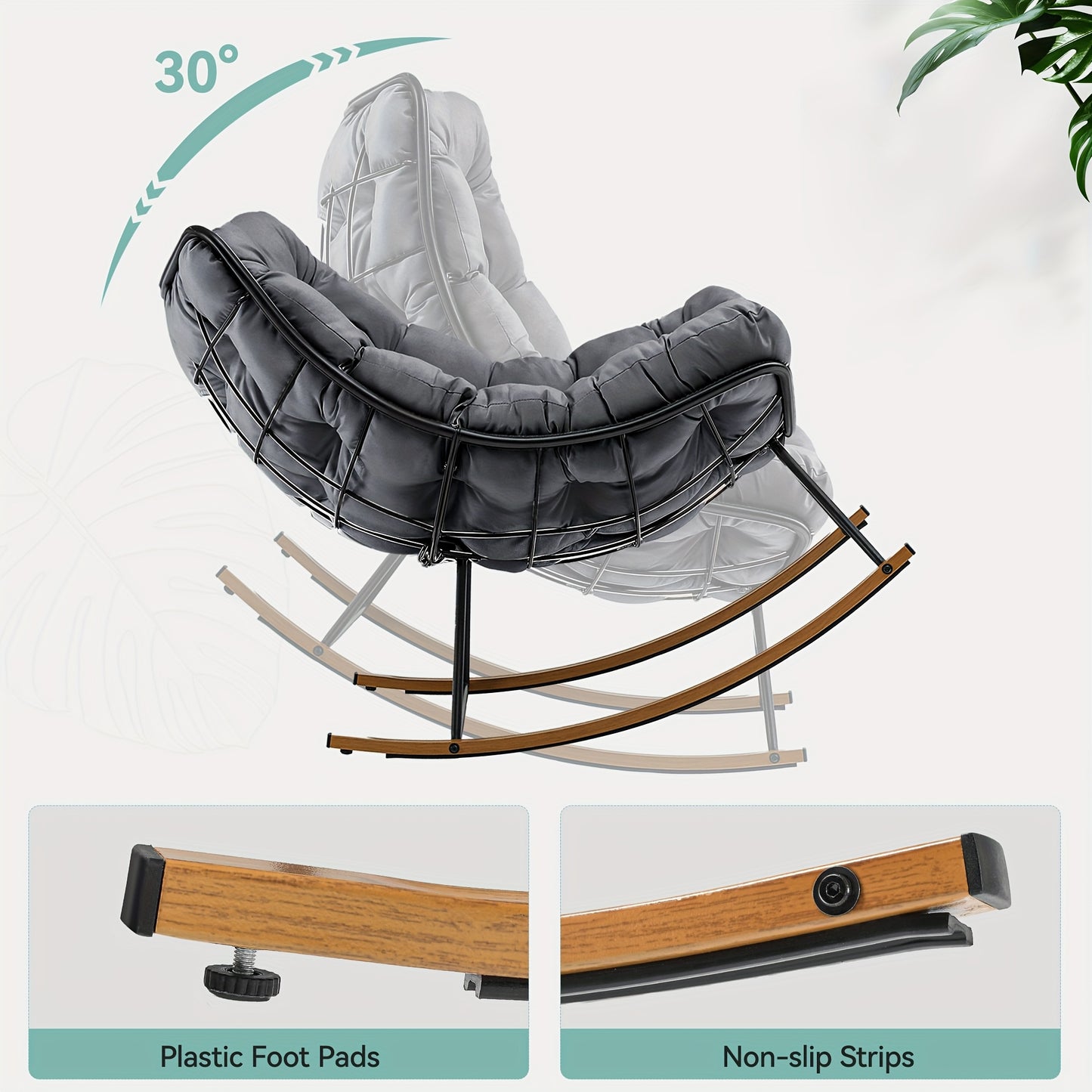 Oversized Rocking Papasan Chair with Cushion Buy 2 a His & Hers set