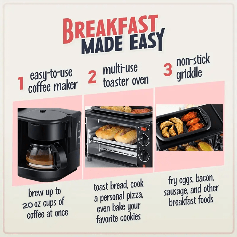 3-in-1 Multifunctional Kitchen Appliance: 1200W High-Power.