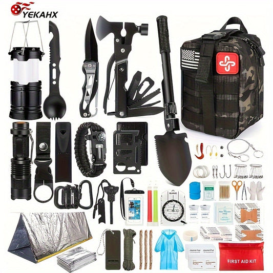 250 Piece First Aid Kit W/ Compatible Bag And Emergency Tent,