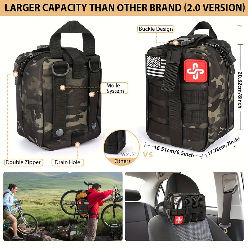 250 Piece First Aid Kit W/ Compatible Bag And Emergency Tent,
