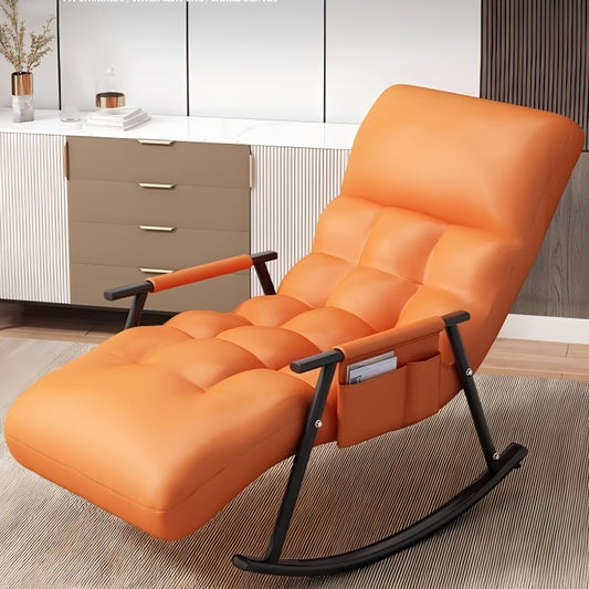 Casual Adjustable Folding Rock Chair - Outdoor Leisure Rocking Chair for Courtyard and Family Dual-use