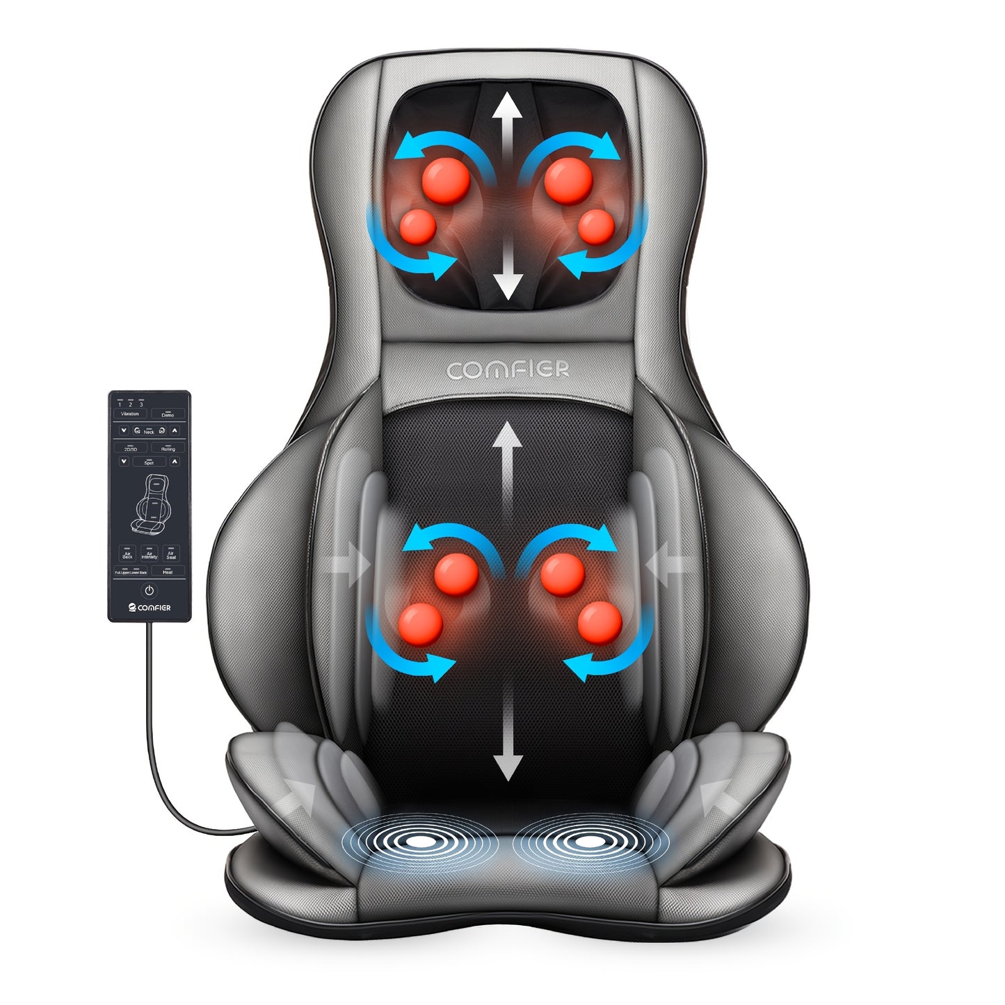 Shiatsu Heated Massage Chair Pad for Full Body Relaxation