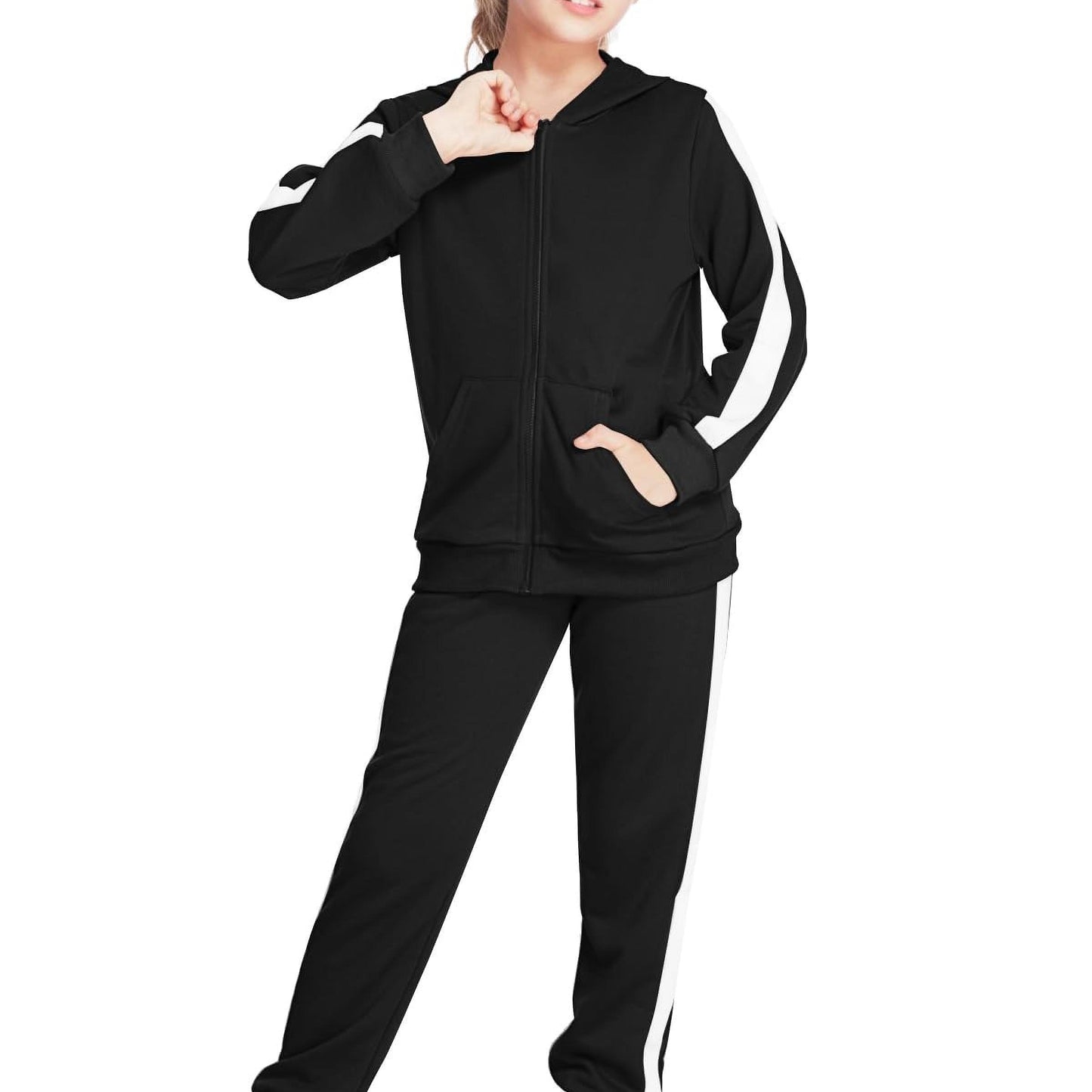 Girls' Jogging Set 2 Piece Athletic Sweatshirt and, Sweatpants
