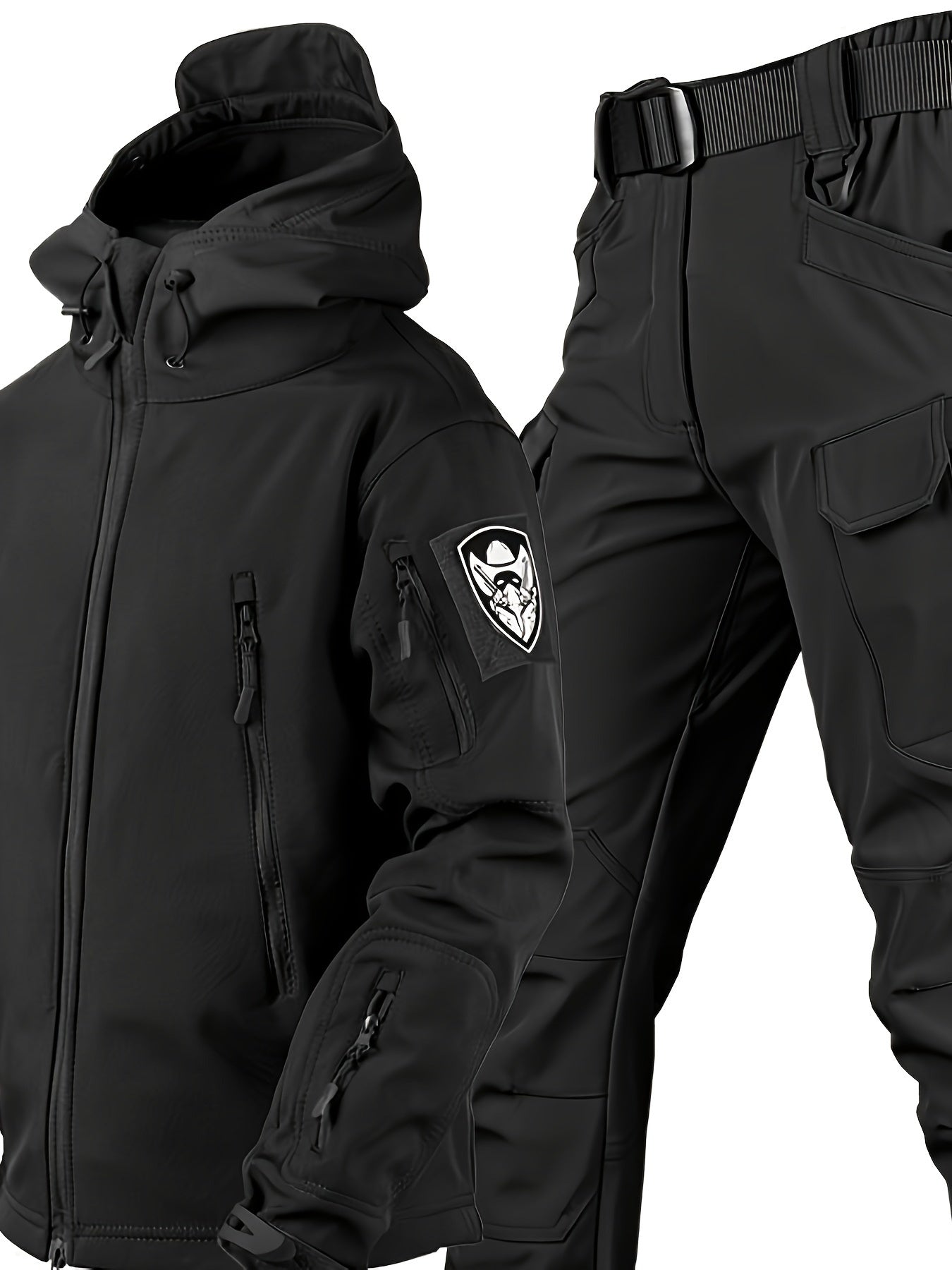 Men's Fleece Hooded Jacket & Pant Set.