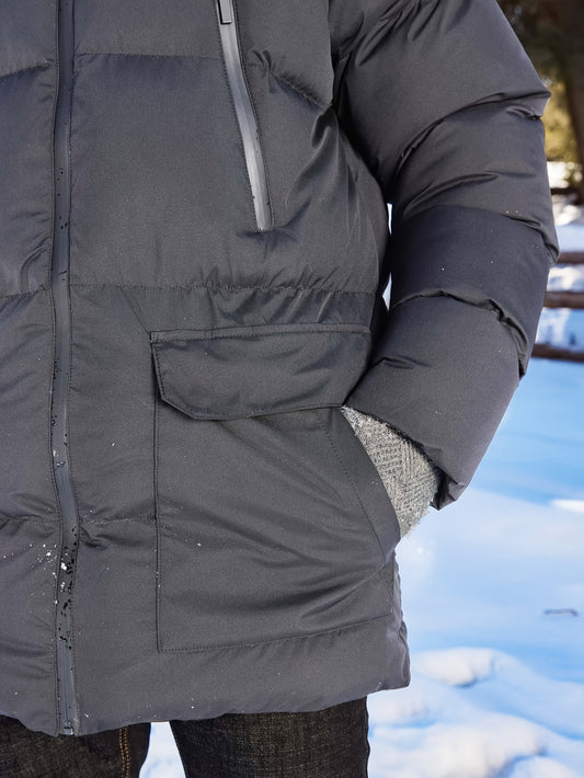 Men's Long Coat Hooded Warm, Cold Weather Parka