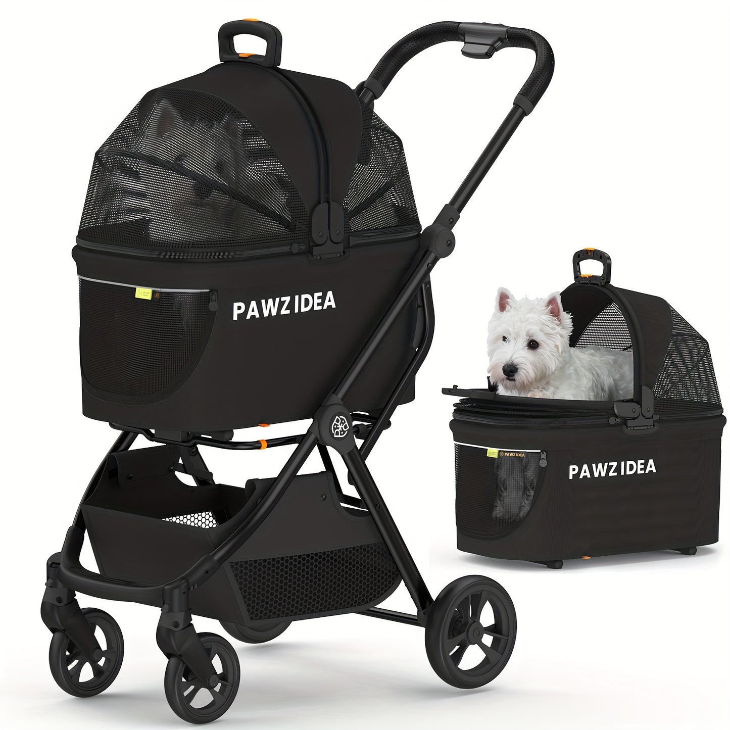 4-in-1 Pet Stroller Travel System for Small to Medium Dogs & Cats