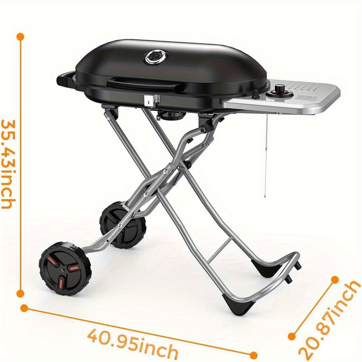 1pc 15,000 BTU Portable Propane Grill with Lid,