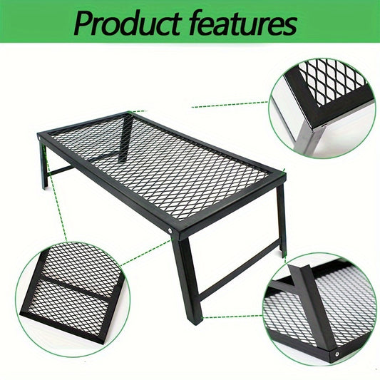 Portable Folding Campfire Grill - Durable Iron Outdoor BBQ Camping Cookware