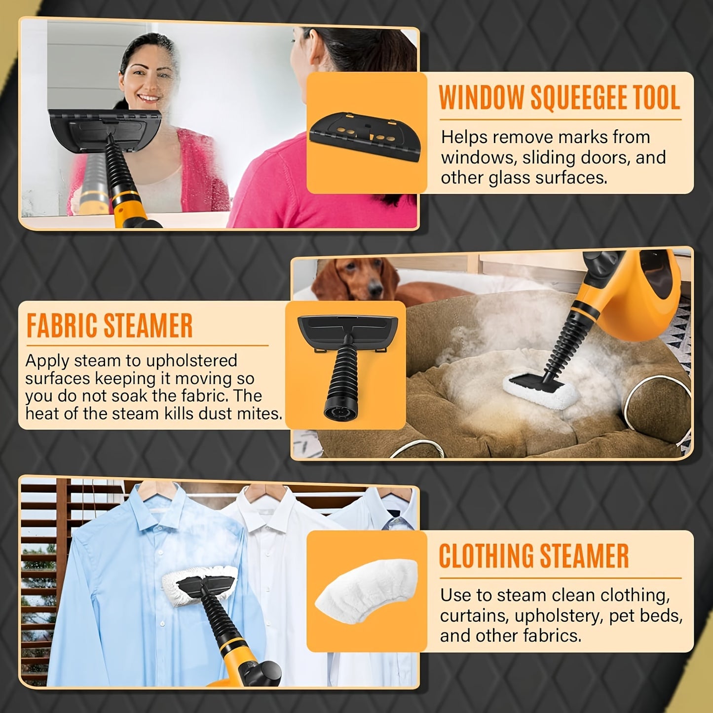 Home and Car Handheld Steam Cleaner.