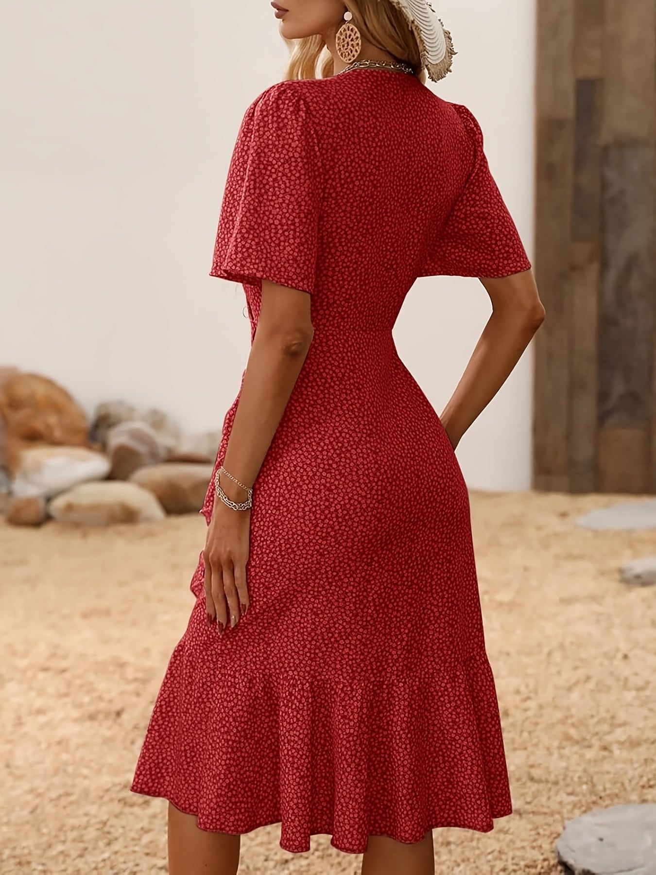 Elegant Women's Wrap Maxi Dress .