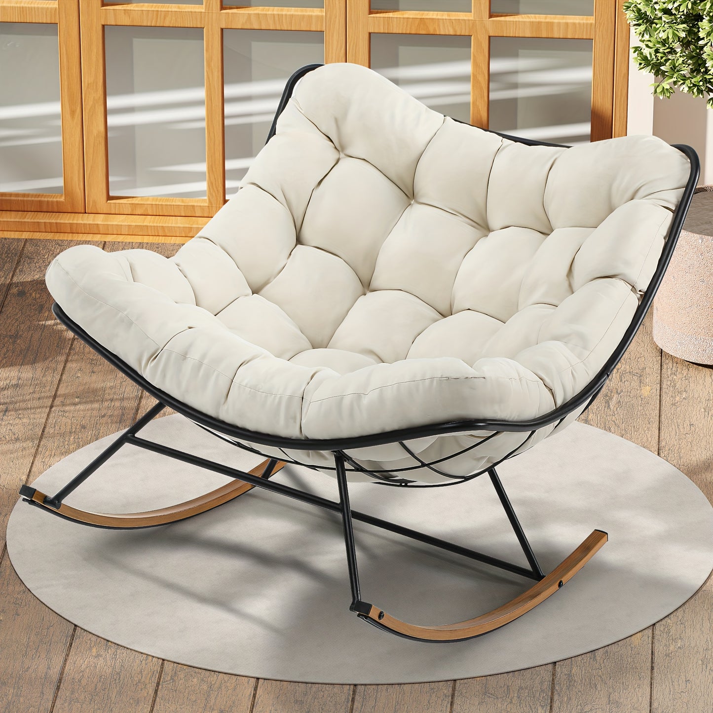 Oversized Rocking Papasan Chair with Cushion Buy 2 a His & Hers set