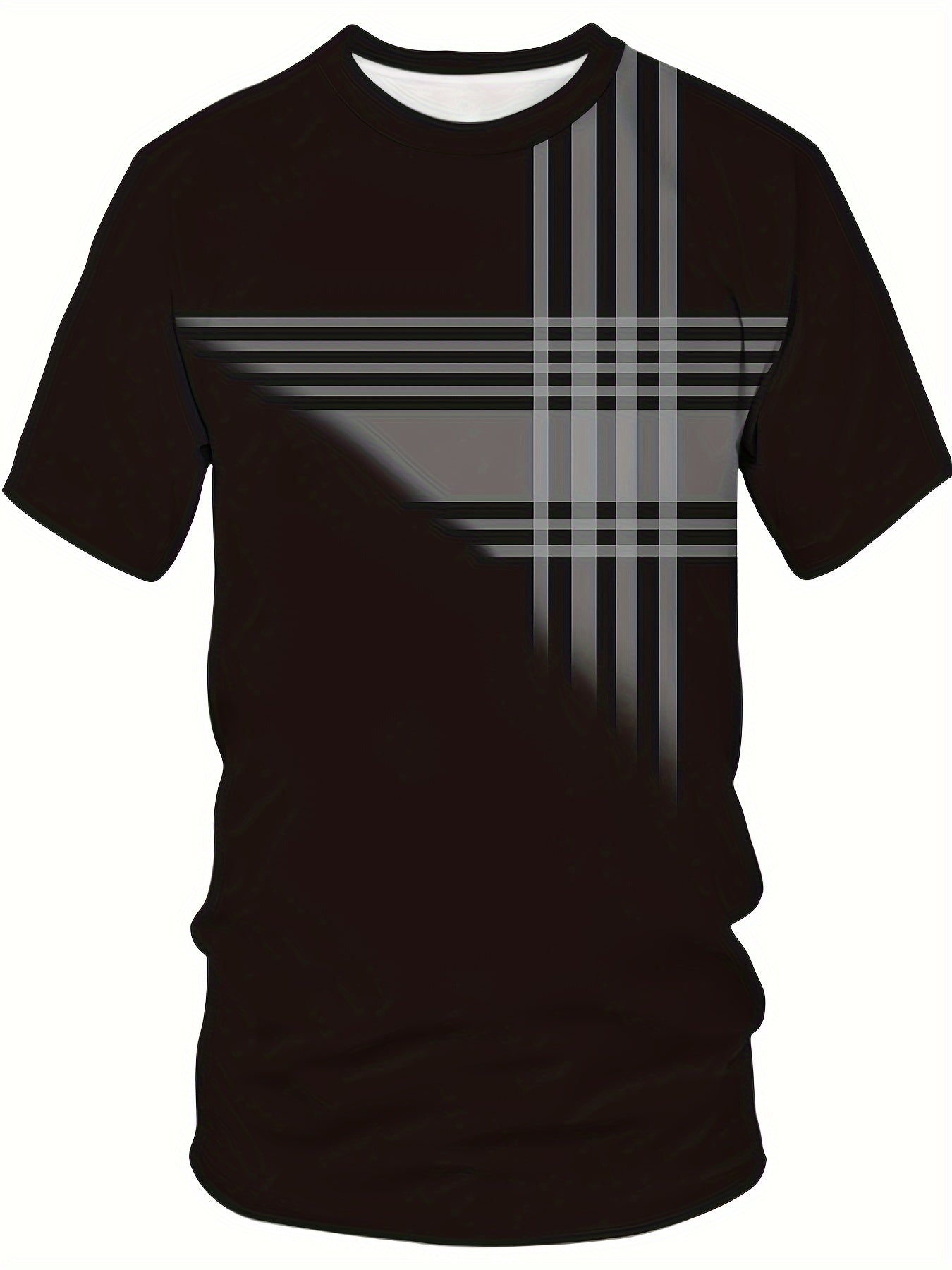 Men's casual striped T-shirt and shorts set, comfortable for summer home and outdoor leisure