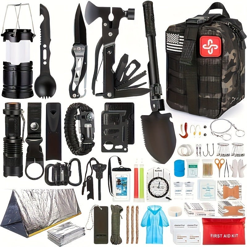 250 Piece First Aid Kit W/ Compatible Bag And Emergency Tent,