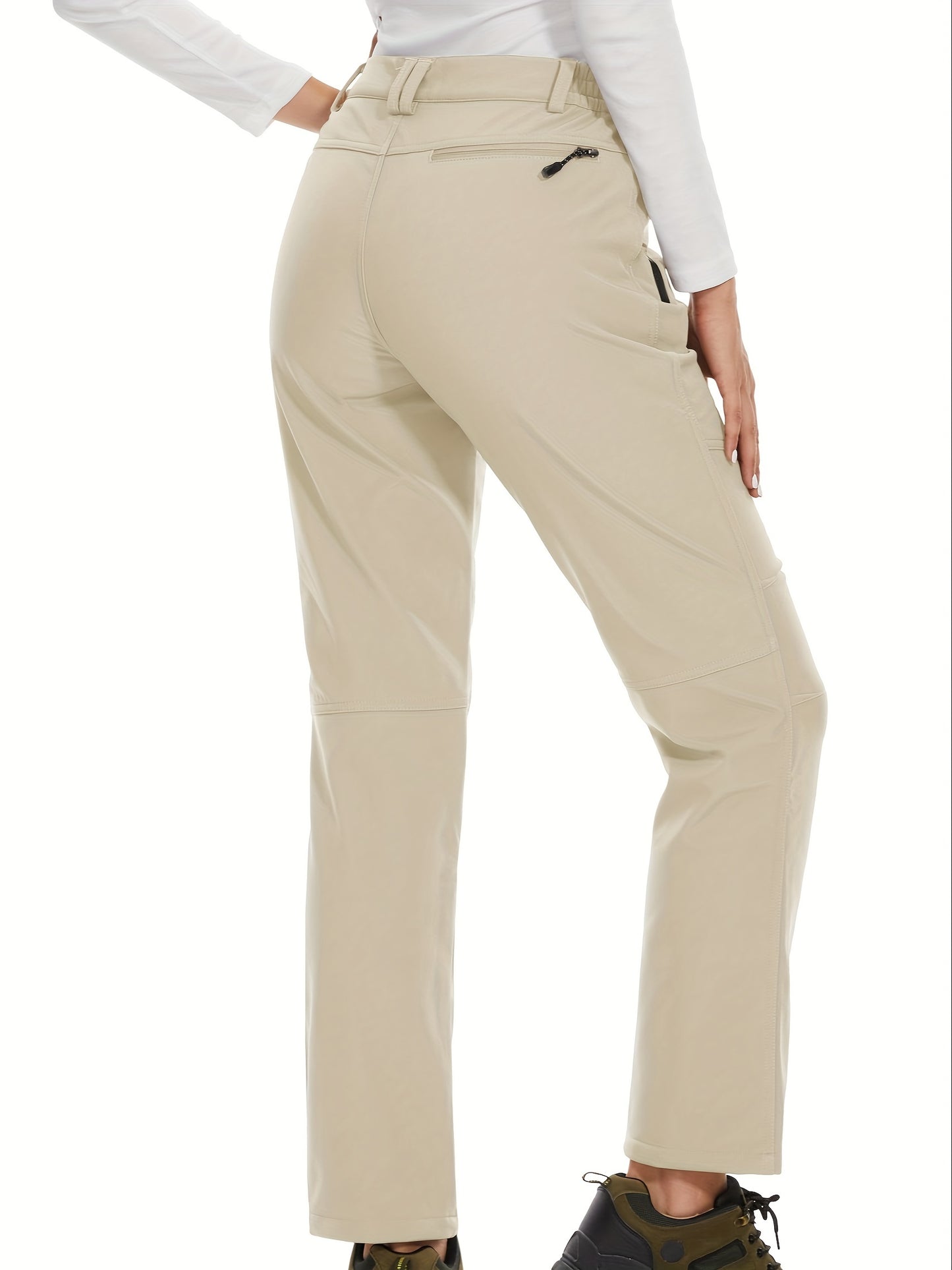 Women's Fleece Lined Insulated Softshell Pants - Beige