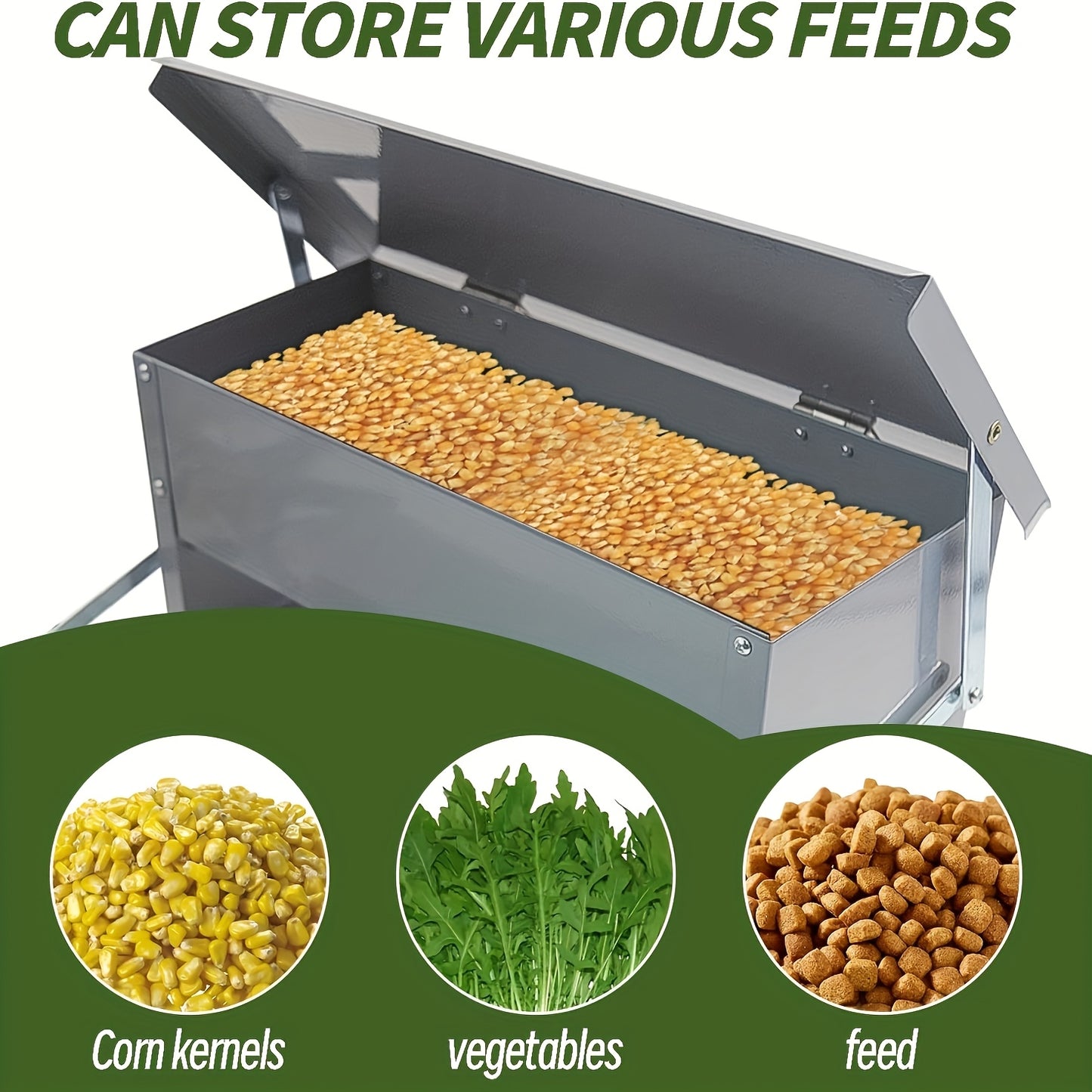 Automatic Long Lasting Galvanized Poultry Feeder With Rain Cover