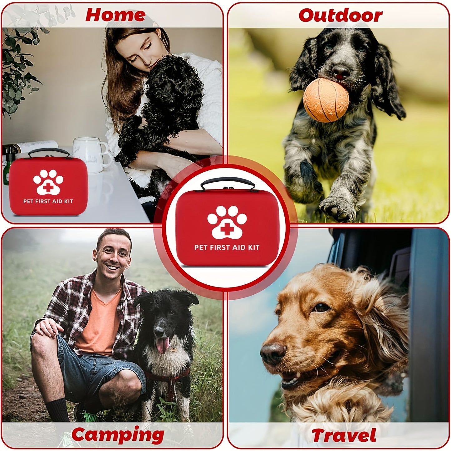 91-Piece Pet First Aid Kit Like Dogs and Cats: Emergency