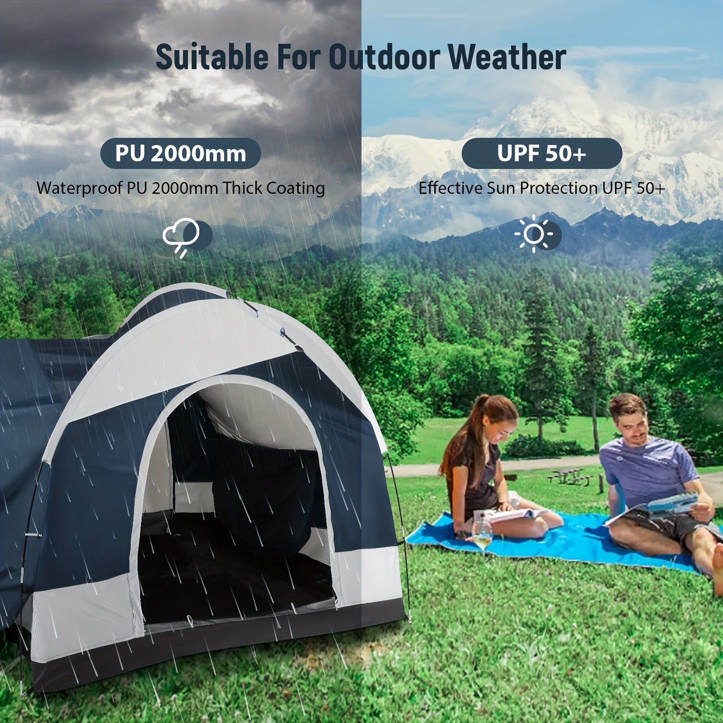 Waterproof SUV Camping Tent for 4 People