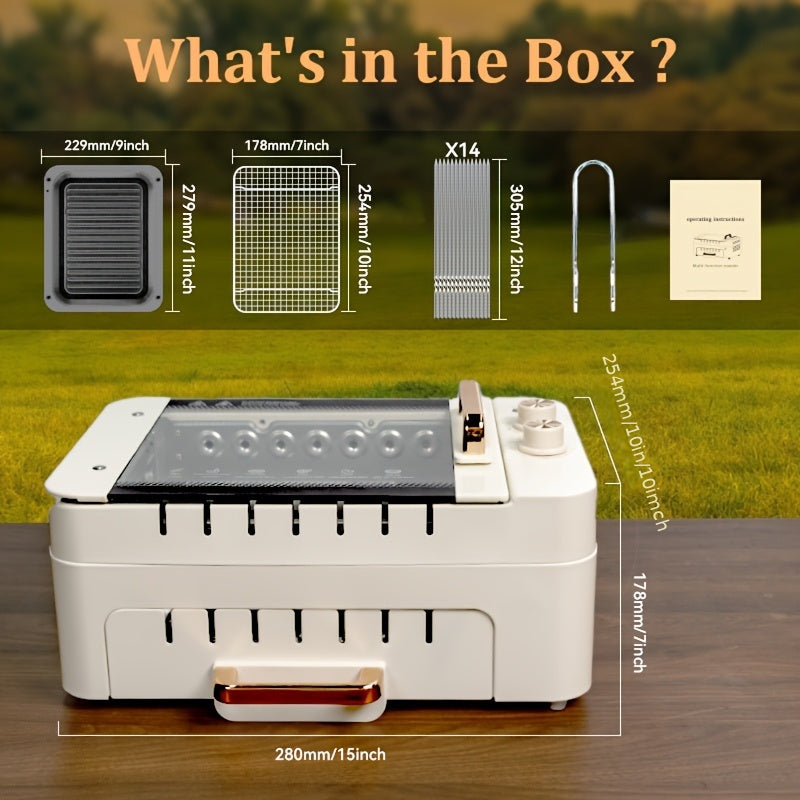 Home Portable Dual Zone, Electric Grill with Rotisserie - Read More.