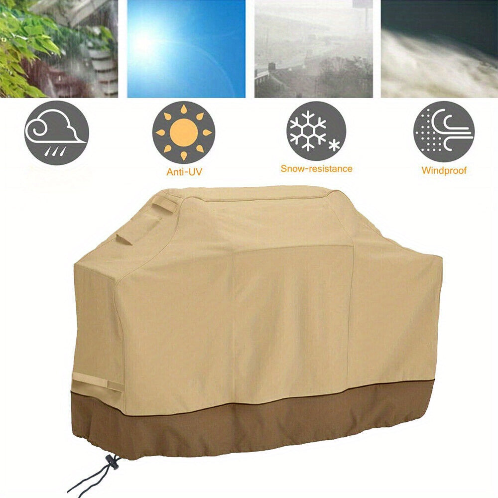 Waterproof BBQ Grill Cover - UV Resistant, Adjustable Drawstring & Ventilation