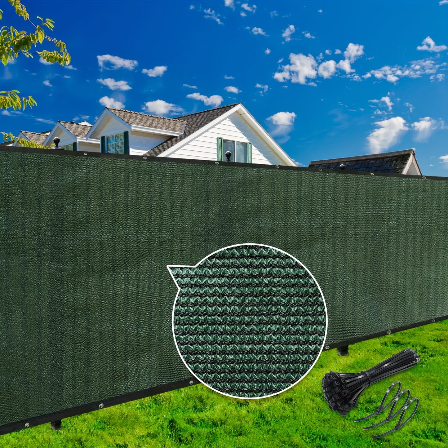 8' X 50' Fence Privacy Screen - Heavy Duty 170 GSM Fencing Mesh.