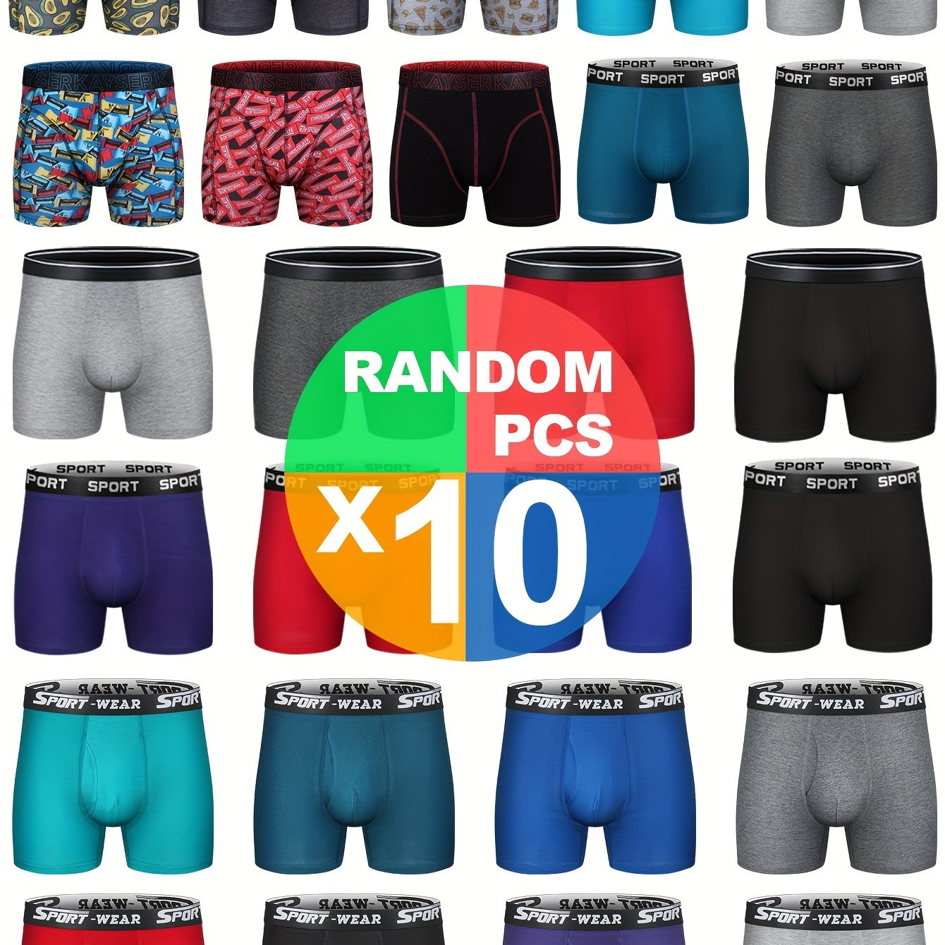 Men's Boxer Briefs Cotton Underwear Boxer Briefs 10-pack