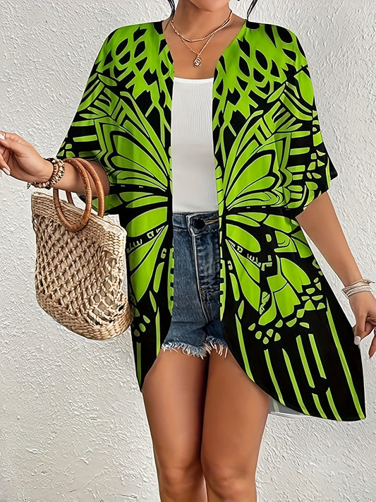Women's Kimono Cardigan Open Front Bathing Suit Cover Up