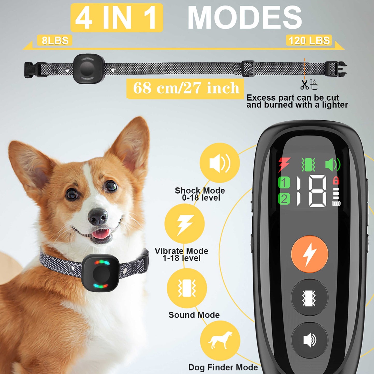 2 Dog Training Collar, 2800FT For 8-120lbs Dogs, Read More.