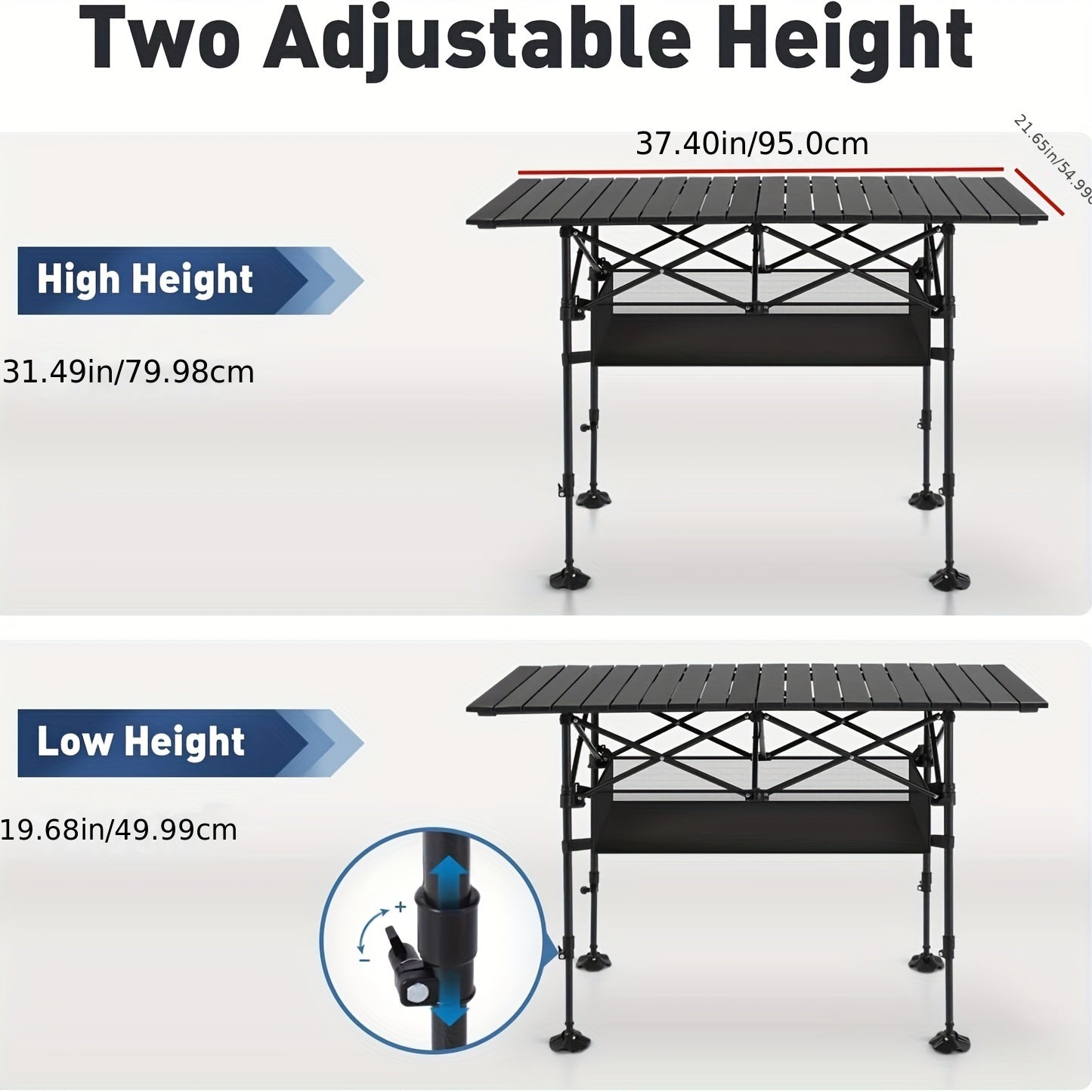 Aluminum Folding Camping Table, w/Carry Bag.