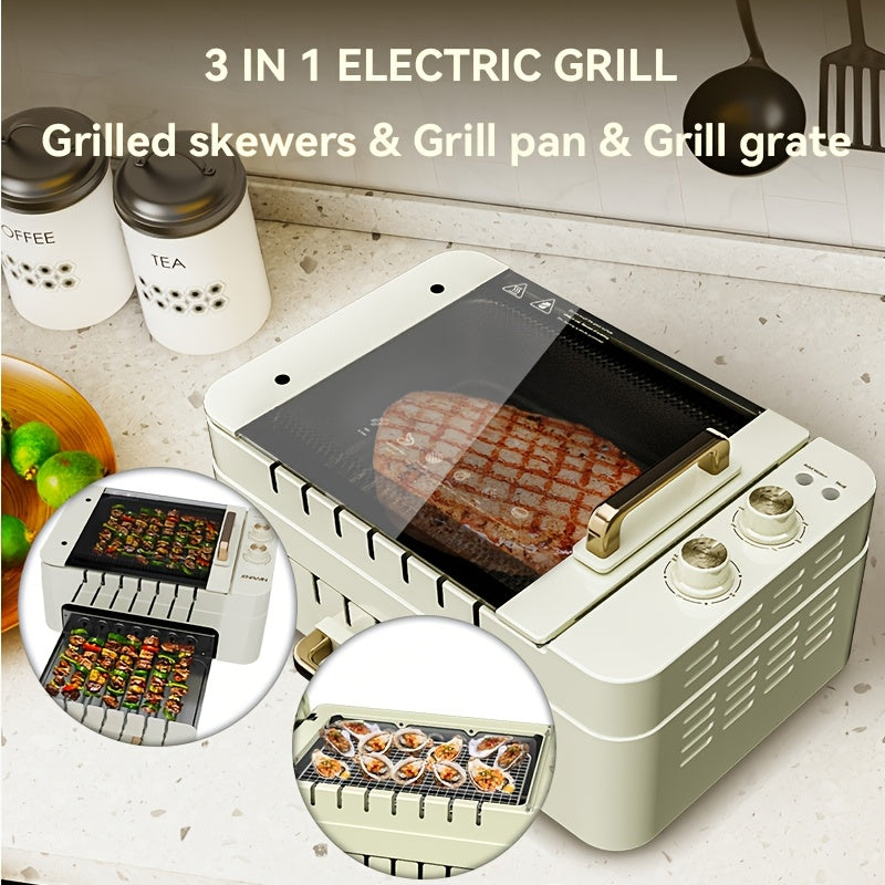 Home Portable Dual Zone, Electric Grill with Rotisserie - Read More.