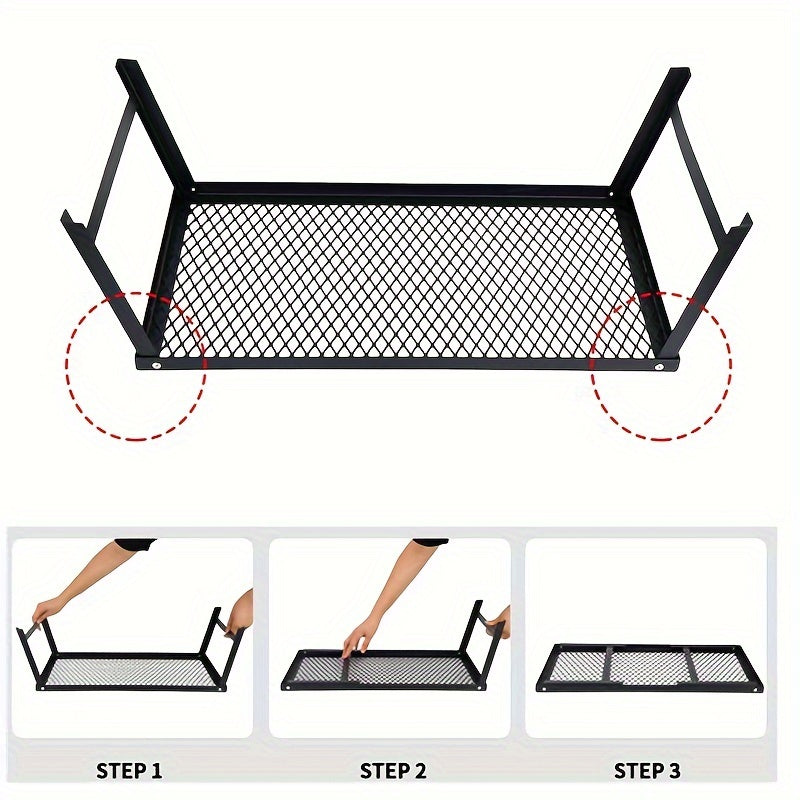 Portable Folding Campfire Grill - Durable Iron Outdoor BBQ Camping Cookware