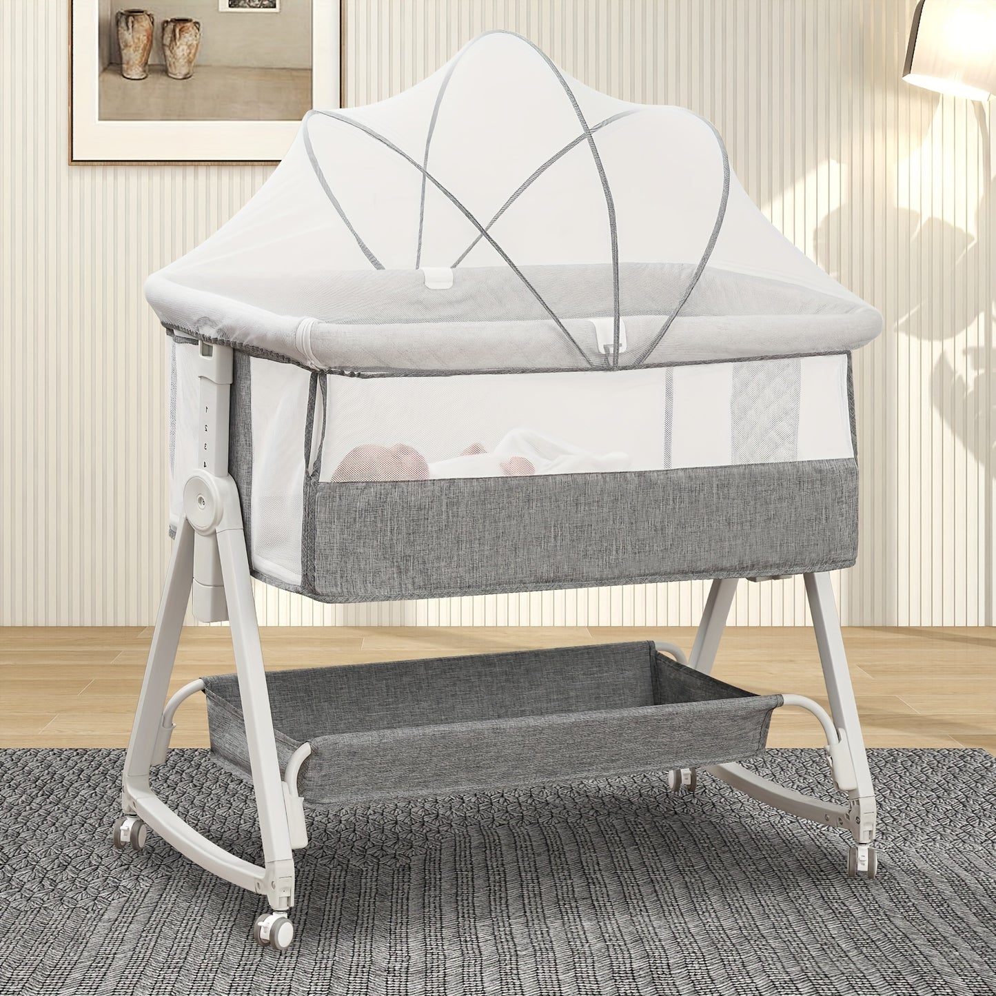 3 In 1 Baby Bassinets Bedside Sleeper With Mosquito Nets, Read More