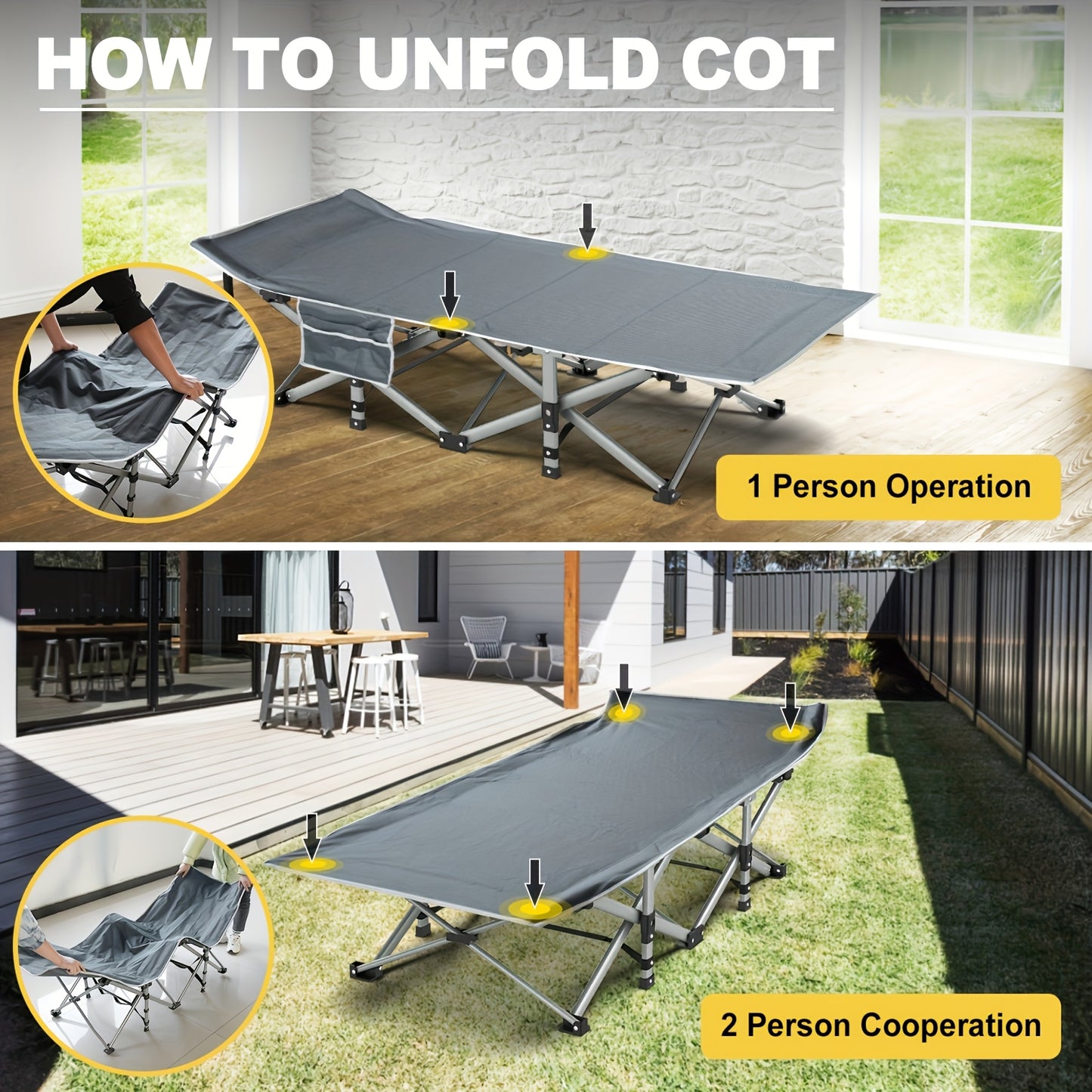 75in Foldable Sleeping Bed Double-Sided Mattress,