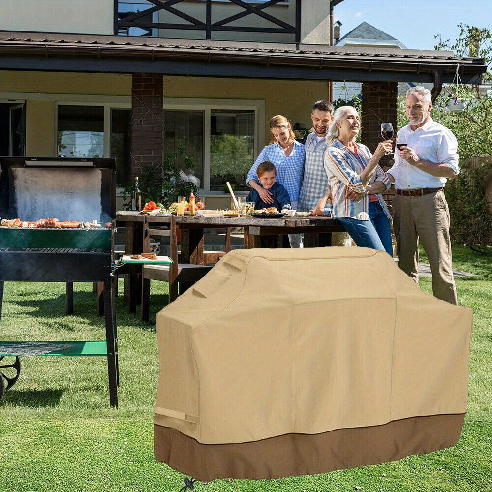 Waterproof BBQ Grill Cover - UV Resistant, Adjustable Drawstring & Ventilation