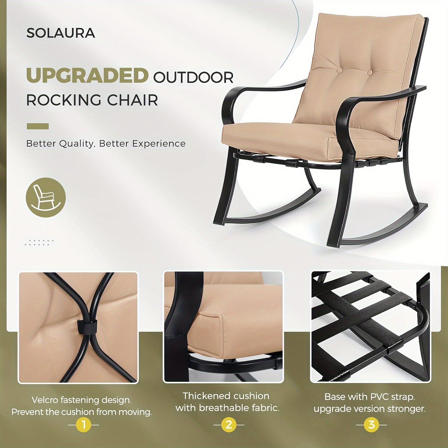 3-Piece Outdoor Rocking Chairs Bistro Set, Read More