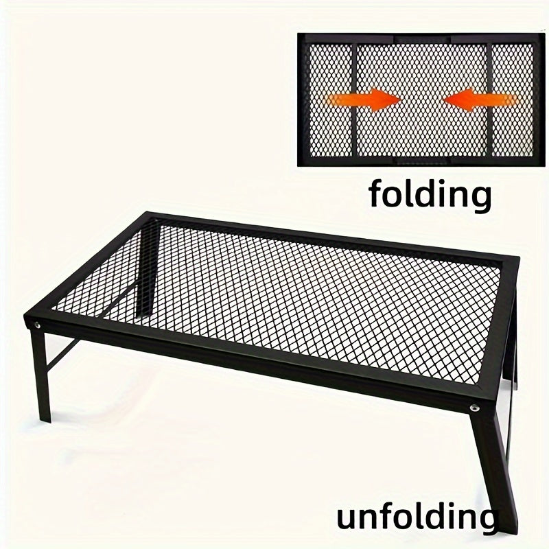 Portable Folding Campfire Grill - Durable Iron Outdoor BBQ Camping Cookware