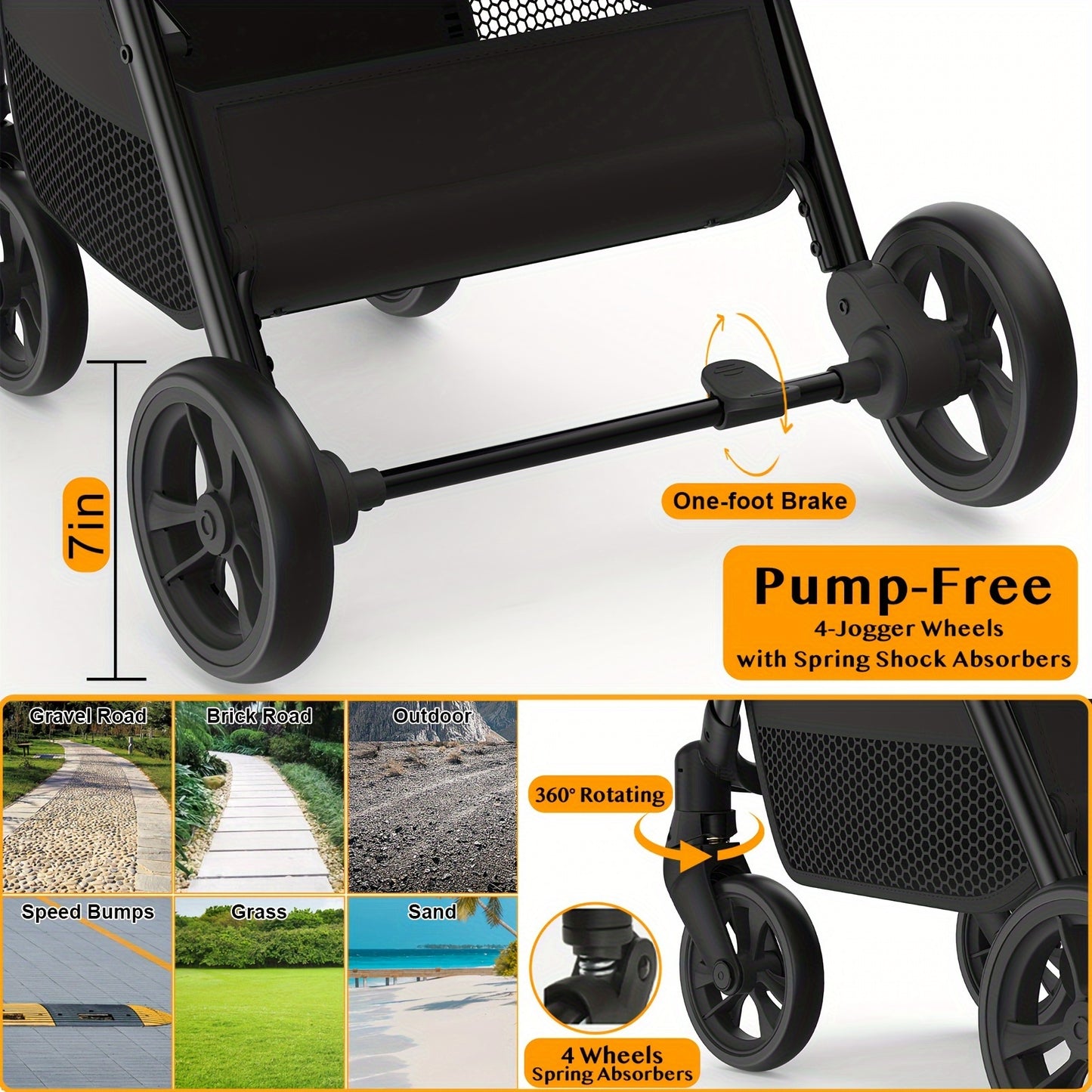 4-in-1 Pet Stroller Travel System for Small to Medium Dogs & Cats