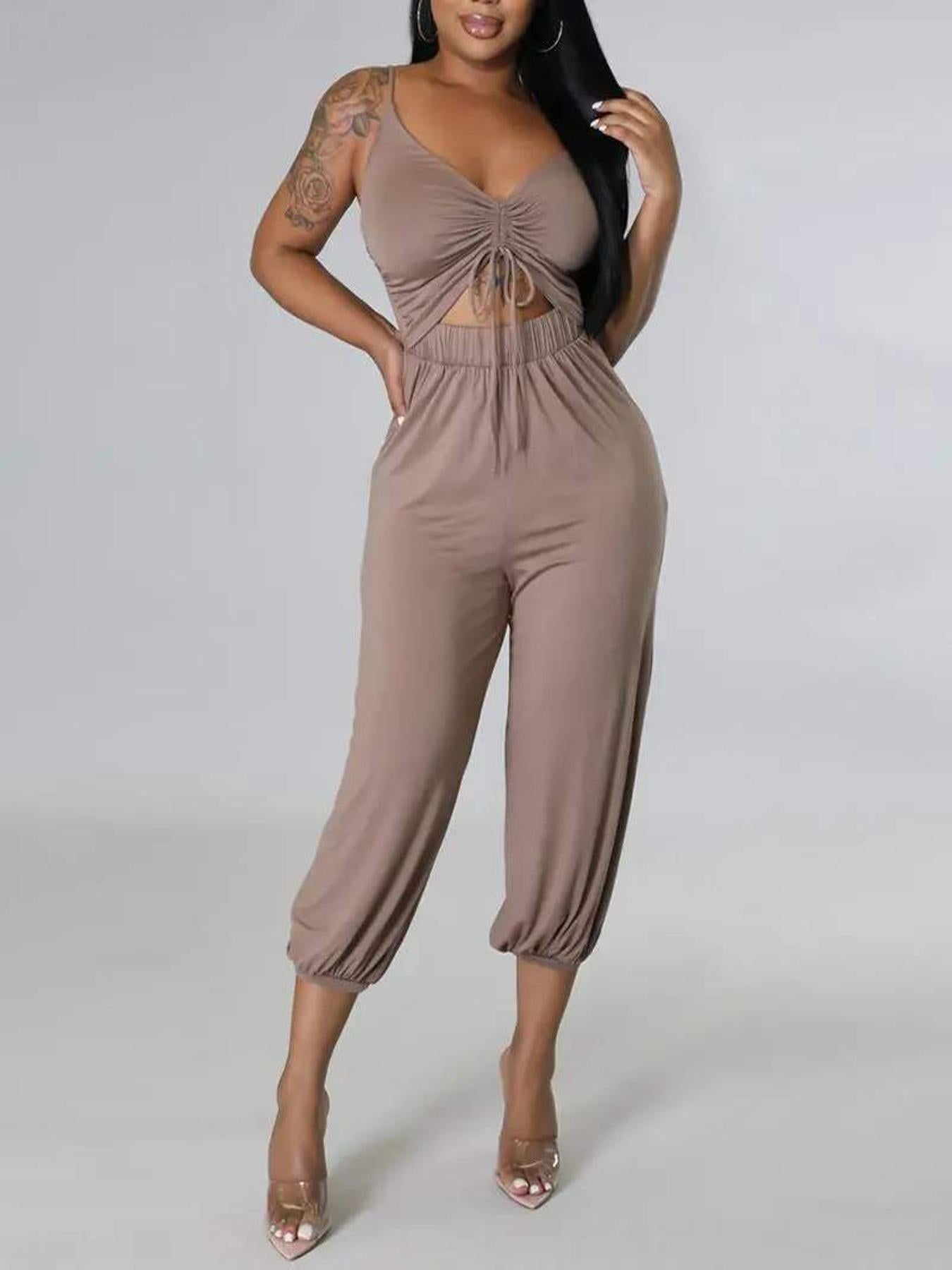Women's Cutout Off Shoulder Summer Jumpsuit