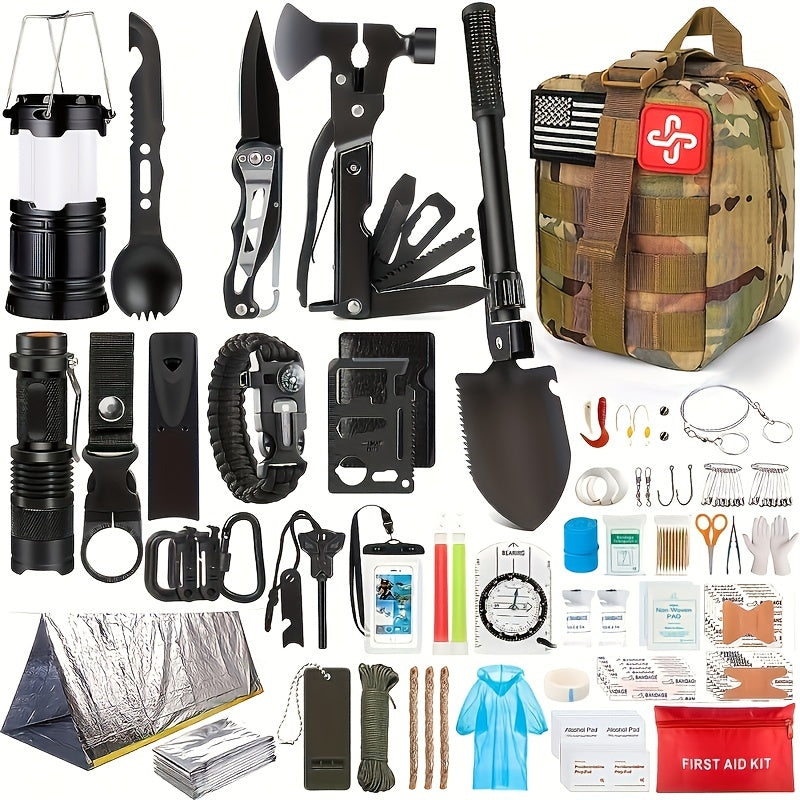 250 Piece First Aid Kit W/ Compatible Bag And Emergency Tent,