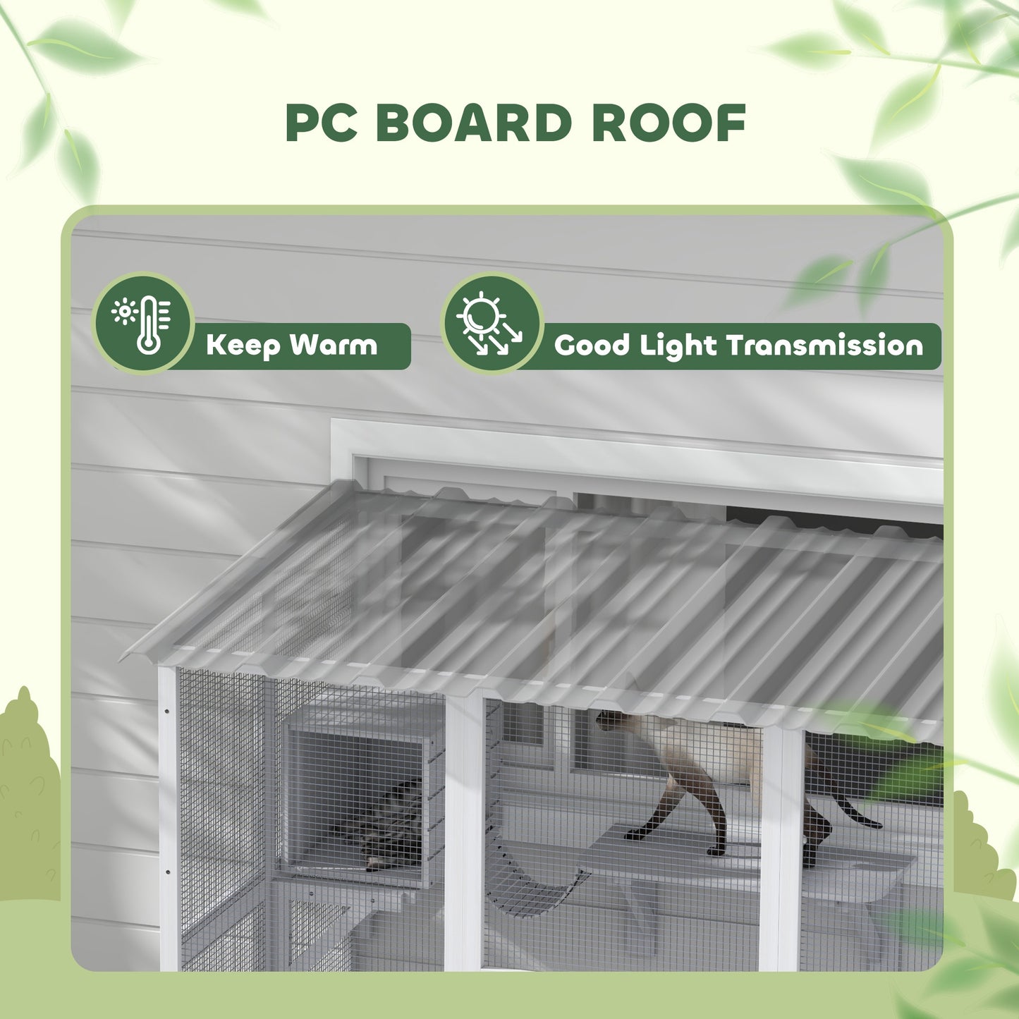1pc Paw Hut Outdoor Cat Enclosure, Large Wooden Structure.