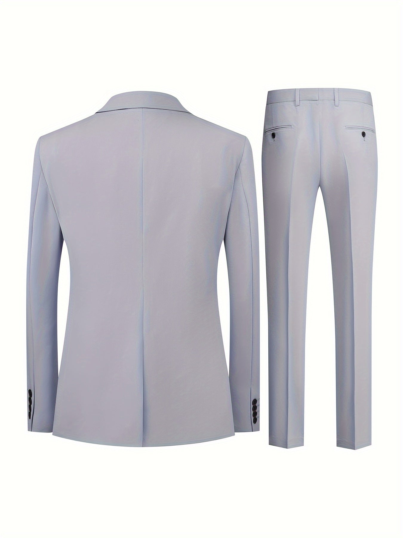 3-Piece Men's Classic Dress Suit, Single-breasted Jacket + Vest + Trousers.