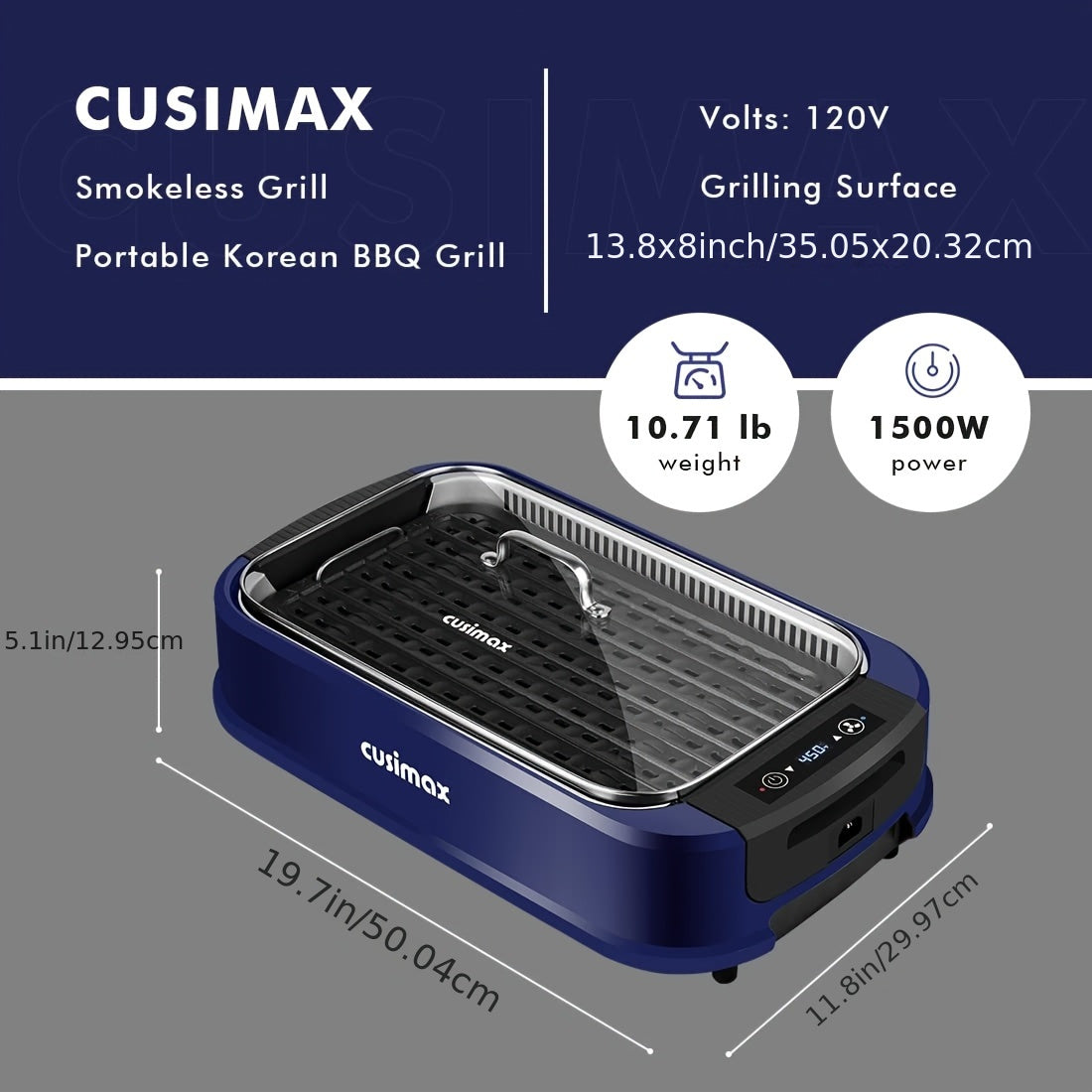 Smokeless Indoor Grill Nonstick Grill Pan, Glass Lid,