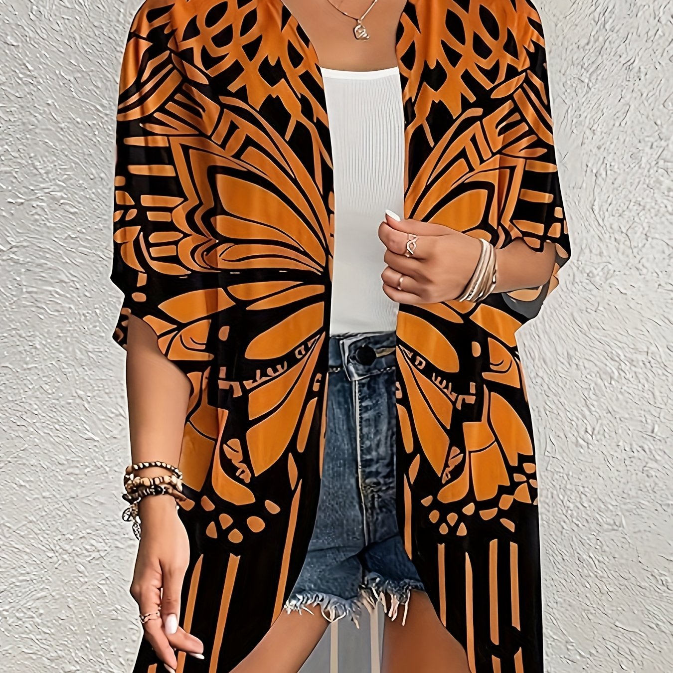Women's Kimono Cardigan Open Front Bathing Suit Cover Up