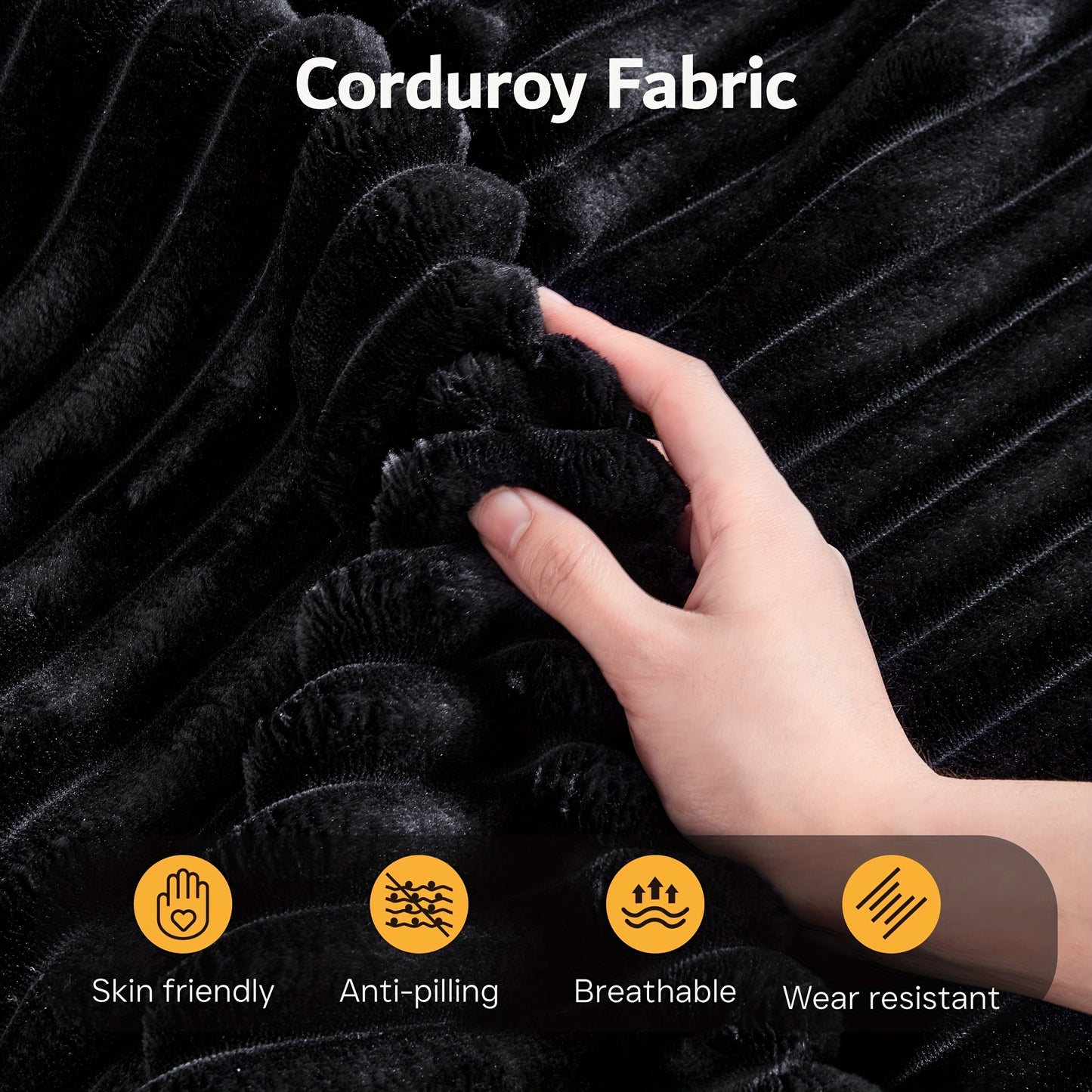 Oversized Round Corduroy Velvet Sofa 58.26"