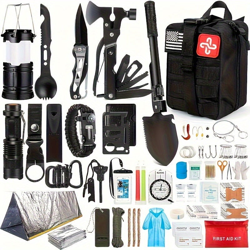250 Piece First Aid Kit W/ Compatible Bag And Emergency Tent,