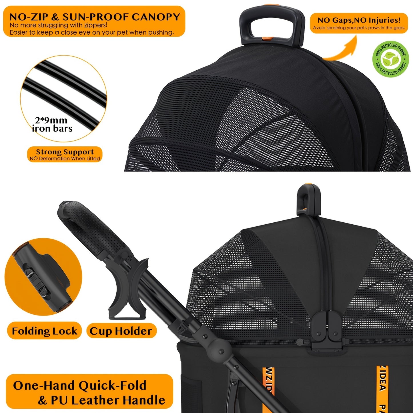 4-in-1 Pet Stroller Travel System for Small to Medium Dogs & Cats