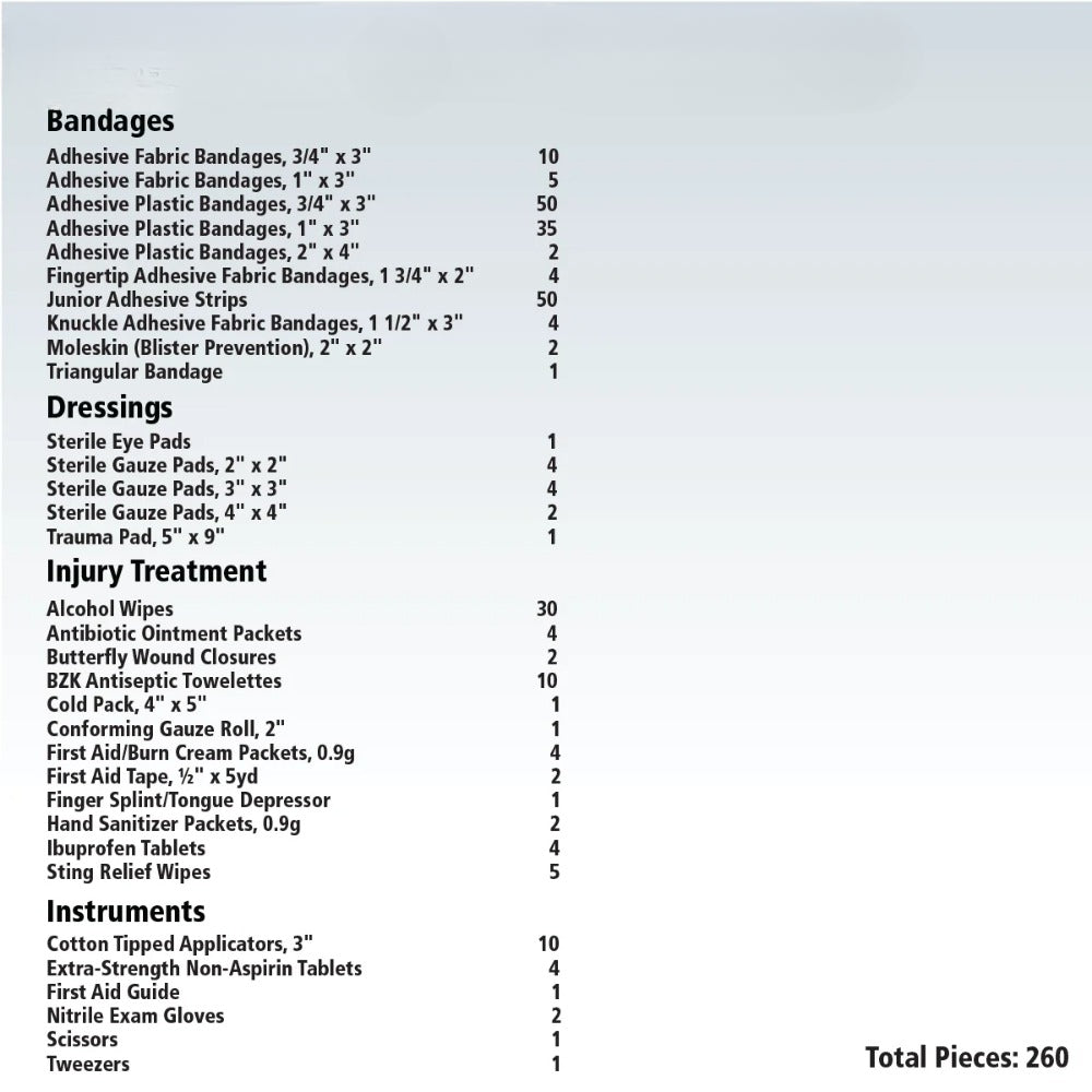 260pcs Emergency First Aid Kit - Home, Office, and Travel.